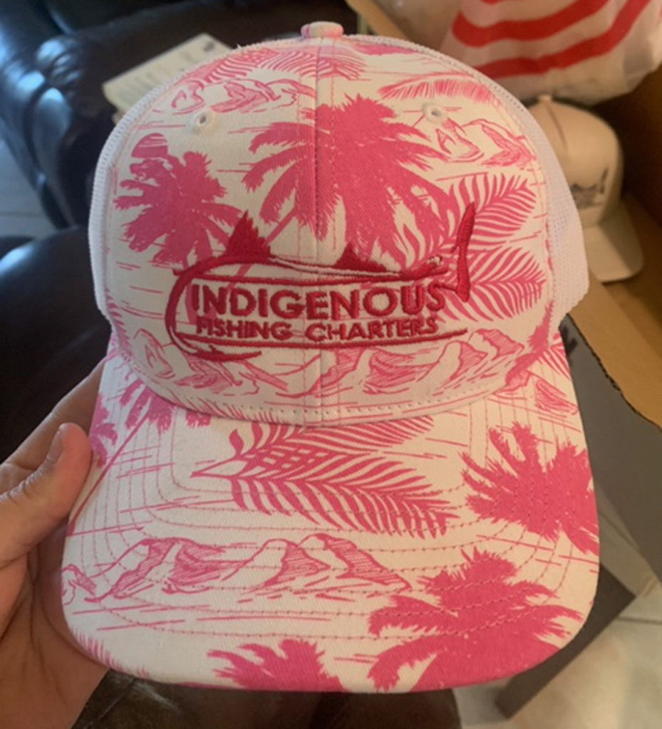 embroidered pink hat
